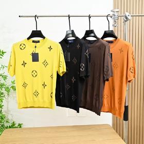 F032543春夏季新款简约日常百搭针织锦纶圆领短袖T恤