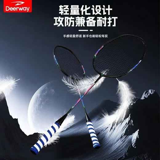 【送羽毛球2个】德尔惠1618全碳素一体羽毛球拍套装 商品图5