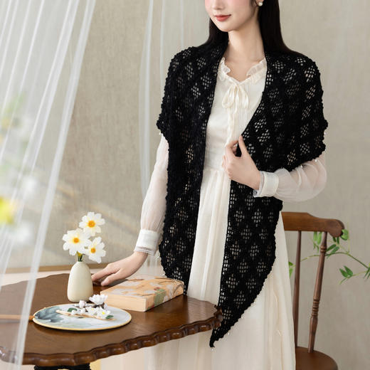 苏苏姐家珠帘披肩手工DIY编织钩针毛线团自制材料包 商品图1