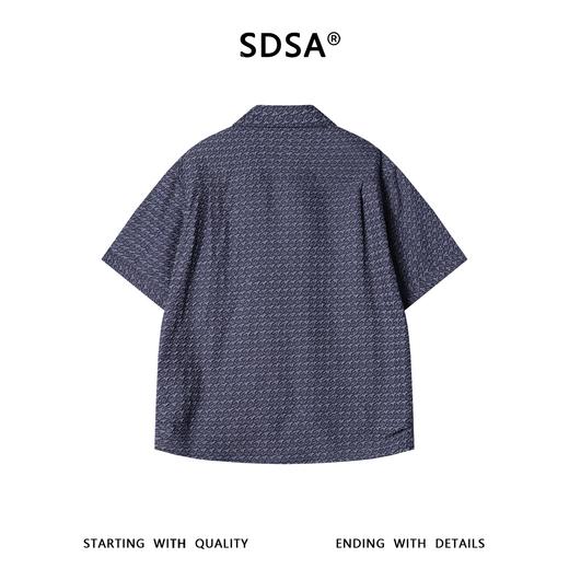 SDSA男装2026新款高贵轻奢老钱风撞色提花假两件短袖衬衫百搭上衣 商品图4