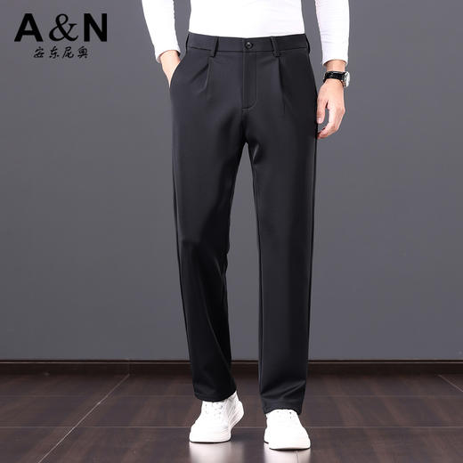 安东尼奥A&N 【含绵羊毛&桑蚕丝】秋季轻奢商务休闲中年男士直筒裤子6546497 商品图3
