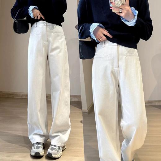 F032577天丝莫代尔棉柔软高腰显瘦牛仔裤后松紧腰阔腿香蕉裤 商品图10