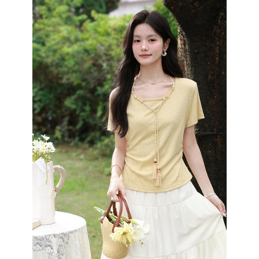 鹿向南【0328/20:00新品前一小时7折】黄色T恤 商品图2