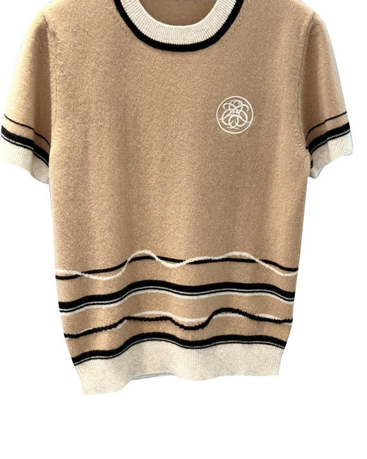 女款刺绣羊绒短袖针织衫zh 商品图2