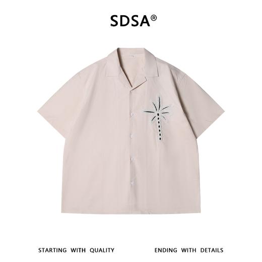 SDSA男装2026新款高贵轻奢夏日度假风椰树设计短袖衬衫百搭上衣 商品图0