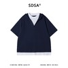 SDSA男装2026新款轻奢潮牌撞色假两件连帽短袖T恤百搭休闲上衣 商品缩略图0