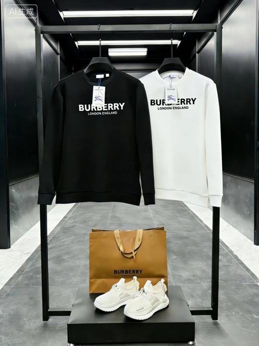 F032559胸前立体硅胶字母logo两色情侣款圆领卫衣 商品图0