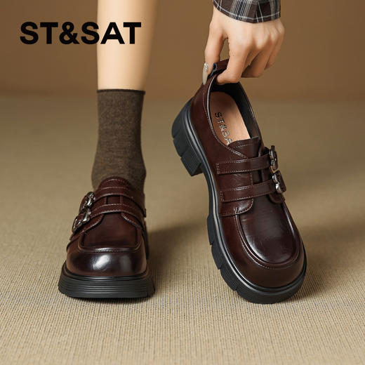 星期六26春新款学院风厚底花花乐福鞋SSE1112C3Y 商品图4