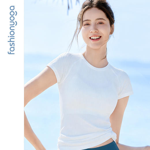 F13309Q弹条纹一体织短袖（不含胸垫） 商品图12