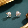 子佩集【花涧寻梦】银S925珍珠惜王妃耳钉【E4038】6mm珠镀金半花星芒2601 商品缩略图0
