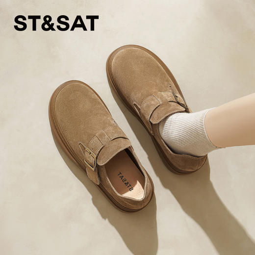 星期六26春新款百搭单扣厚底增高勃肯鞋SSE1112CHF 商品图3