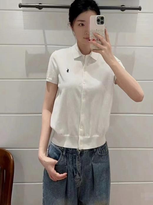 F032525春夏新款休闲百搭翻领领口小马刺绣针织Polo衫T恤 商品图10