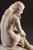独角鹿西洋古董19世纪末至20世纪初比利时雕塑家Fernand Dubois签名出品卡拉拉大理石精雕人物雕塑《坐姿少女》 商品缩略图8