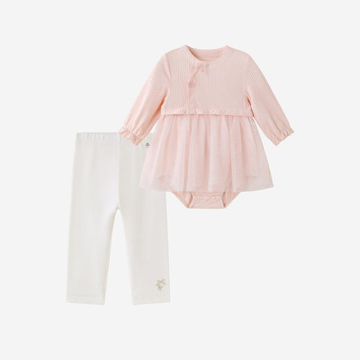 【商场同款】英氏婴儿分体套装女宝宝可爱纱裙蛤套洋气时髦春秋装 商品图4