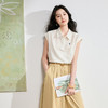 三彩2026夏季新款刺绣小衫翻领短袖上衣通勤简约S 商品缩略图3
