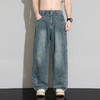 【DYF】大依优型大码男装春季阔腿牛仔长裤潮流显瘦直筒棉质长裤 商品缩略图1