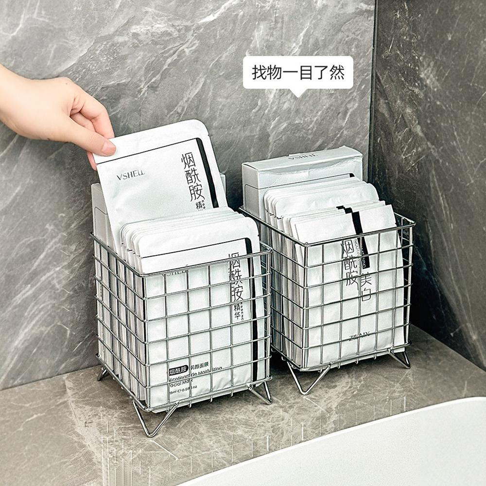 【高级感拉满❗️大开口的设计】面膜收纳盒洗手台化妆品收纳筐梳妆台桌面护肤品口红整理。ya