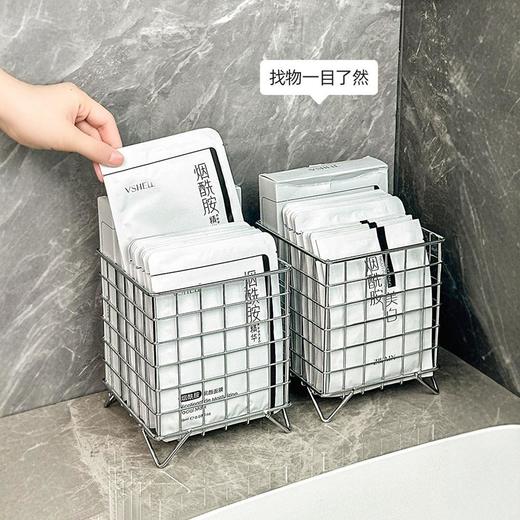 【高级感拉满❗️大开口的设计】面膜收纳盒洗手台化妆品收纳筐梳妆台桌面护肤品口红整理。ya 商品图0