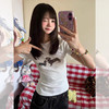 西遇腊肠狗印花短袖T恤女2026年夏季新款圆领正肩短款白色上衣SS060254 商品缩略图2