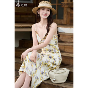 南法花园~舒适明媚 米思阳2026春夏新款度假风连衣裙修身立裁油画感印花吊带裙女2297