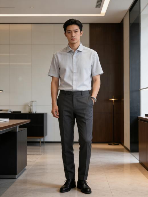 G2000男SS26商场新款【免烫防皱/速干】条纹短袖衬衫61132052 商品图1