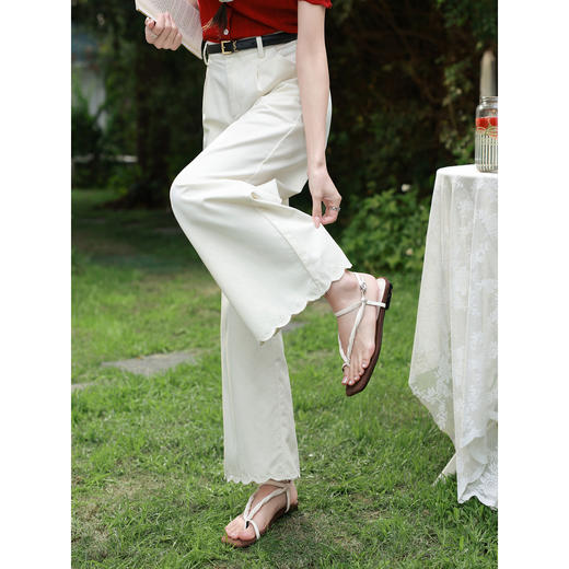 鹿向南【0328/20:00新品前一小时7折】杏色牛仔裤 商品图4