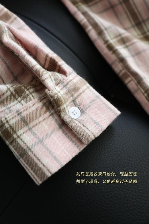 韩国东大门复古格纹翻领宽松长袖衬衫 商品图10