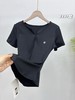 F032551一包两件装新款女士双面云感瑜伽式休闲通勤短袖T恤 商品缩略图4