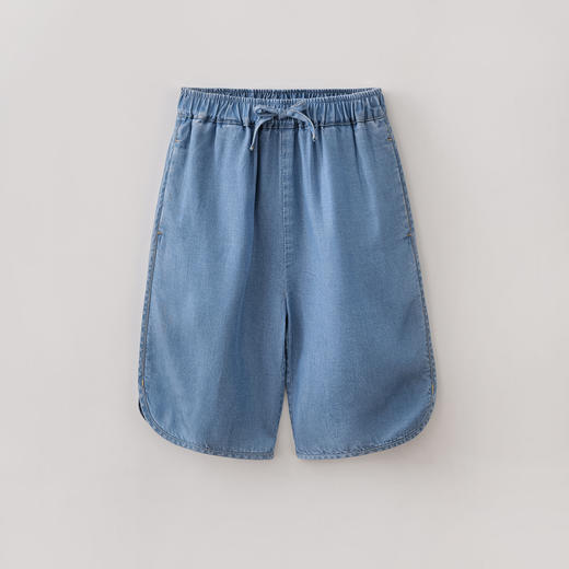 马克珍妮100%莱赛尔女童七分软牛仔阔腿裤2026年夏装新款560969 商品图2