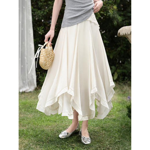 鹿向南【0328/20:00新品前1小时7折限量100件】杏色半身裙 商品图0