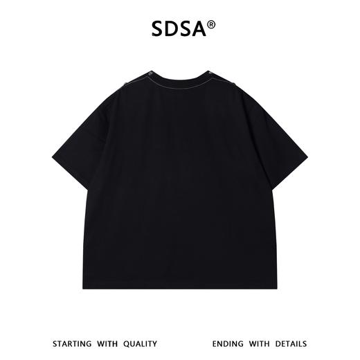 824SDSA男装2026新款高贵轻奢潮牌胸前撞色字母圆领短袖T恤百搭宽松 商品图5