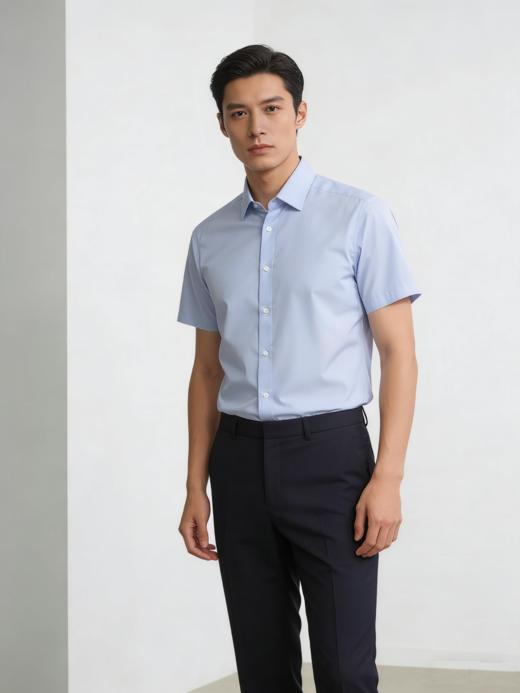 G2000男装SS26商场新款【免烫防皱/精纺全棉】细条纹短袖衬衫61130272 商品图0