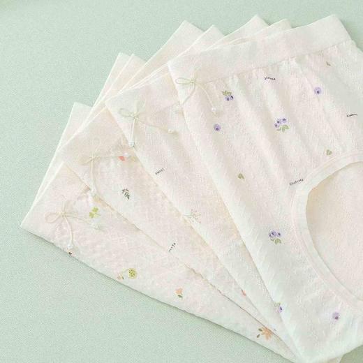 新款女士印花无缝内裤裸氨棉舒适透气三角裤小清新少女裤头3301 商品图3