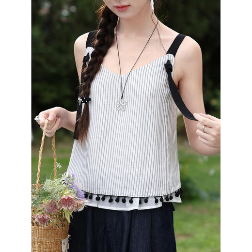 鹿向南【0328/20:00新品前一小时7折】黑色背心 商品图4