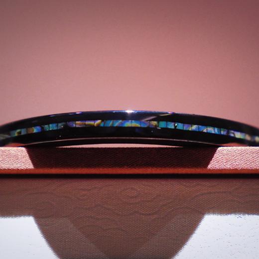 【宝光锦绣螺细镶嵌大漆手镯】紫光檀木质、古典方镯女士手作饰品 商品图7