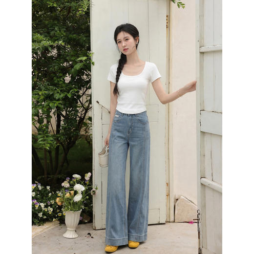 鹿向南【0328/20:00新品前一小时7折】蓝色牛仔裤 商品图1