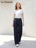 天猫同步【四面弹！敲好穿~】拉夏贝尔/La Chapelle两色一粒扣后腰皮标直筒宽松舒适弹力足牛仔裤 商品缩略图2