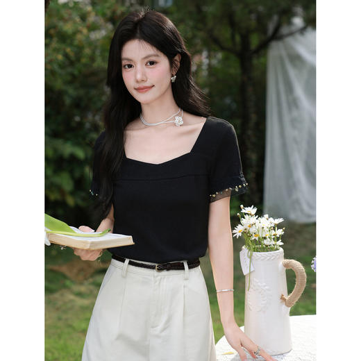 鹿向南【0328/00:00新品前一小时7折】黑色T恤 商品图1