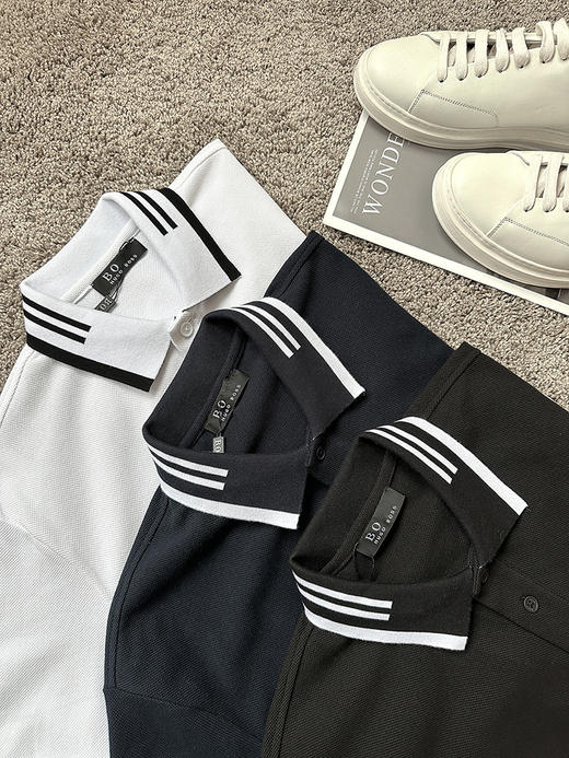 THS-限时 bos家 男士珠地网眼舒适透气翻领polo 4色 AH2515 商品图3