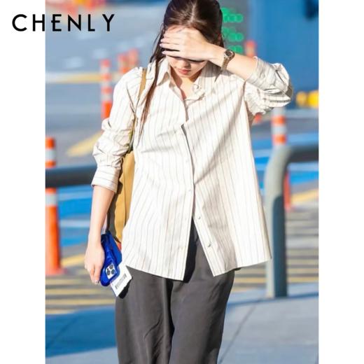 尘衣｜26SS ROW风纯棉色织条纹衬衫 商品图0