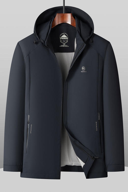 【DPS】大依优型大码男装春季连帽可拆夹克外套商务休闲简约百搭长袖外套 商品图5