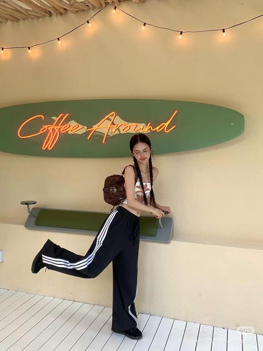 F032557百搭直筒阔腿裤型显瘦百搭休闲长裤条纹运动裤 商品图9