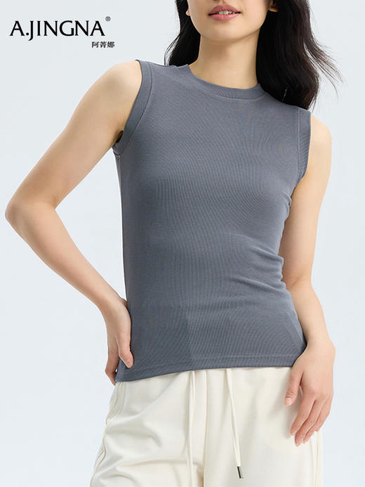 【无袖背心】阿菁娜春夏季新款松弛感无袖背心软糯蓬松毫无束缚圆领无袖清爽利落F31C301020 商品图3