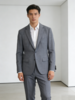 G2000男装SS26商场新款【BLACK】【可机洗/防静电/绵羊毛混纺】浅格纹西装外套61415302 商品缩略图1