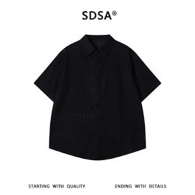 SDSA男装2026新款高贵轻奢高级感波浪肌理设计短袖衬衫百搭时尚