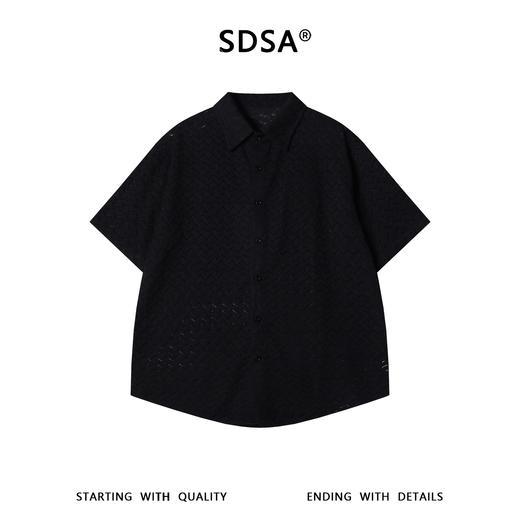 SDSA男装2026新款高贵轻奢高级感波浪肌理设计短袖衬衫百搭时尚 商品图0