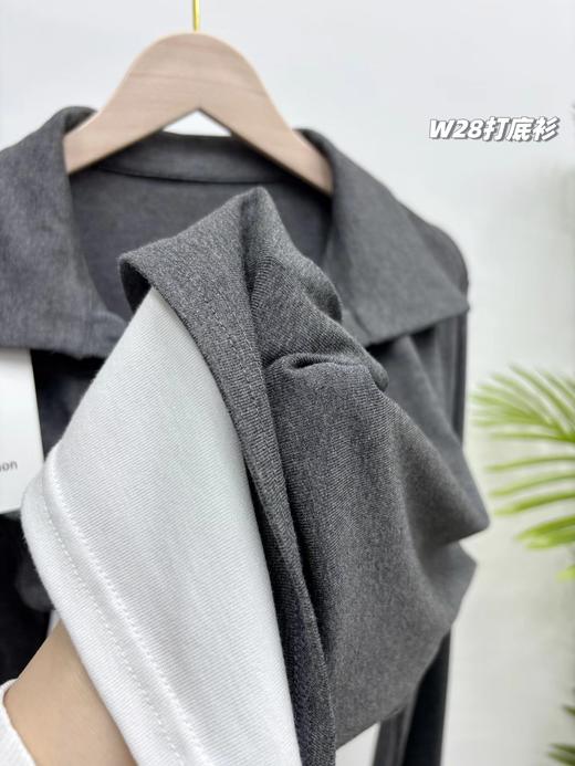 F032571一包2件装春季新款纽扣假两件可外穿打底衣高弹力长袖T恤 商品图8