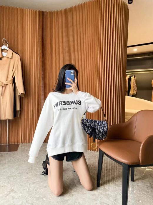 F032559胸前立体硅胶字母logo两色情侣款圆领卫衣 商品图10