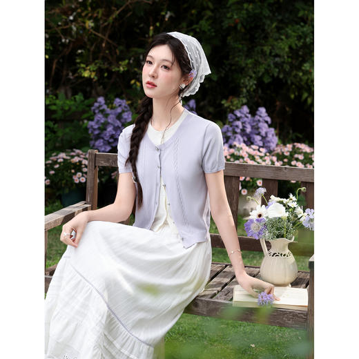 鹿向南【0328/20:00新品前一小时7折限量100件】紫色针织衫 商品图4