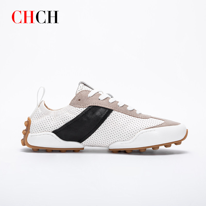 CHCH2024春夏新款牛皮透气阿甘鞋平衡鞋女鞋CO1B5681